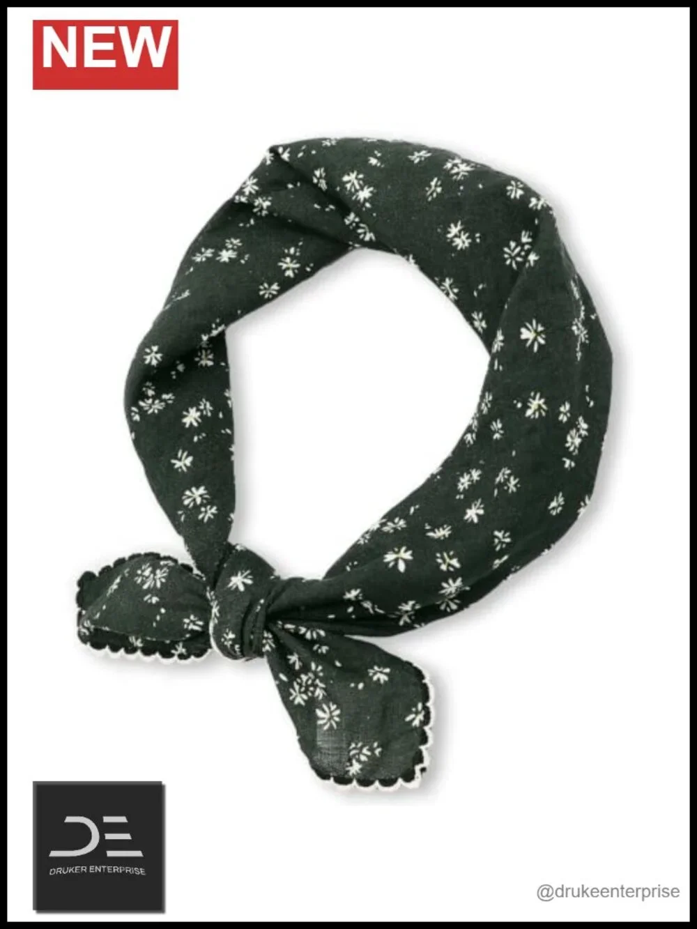 Floral Bandana Head Scarf Lightweight Polyester Neck Scarf
